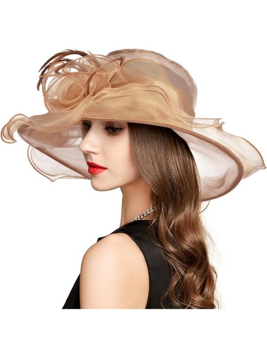 Elegant 2026 Derby Hat, Women\'s Organza Feather Fascinator for Tea Party main image 5